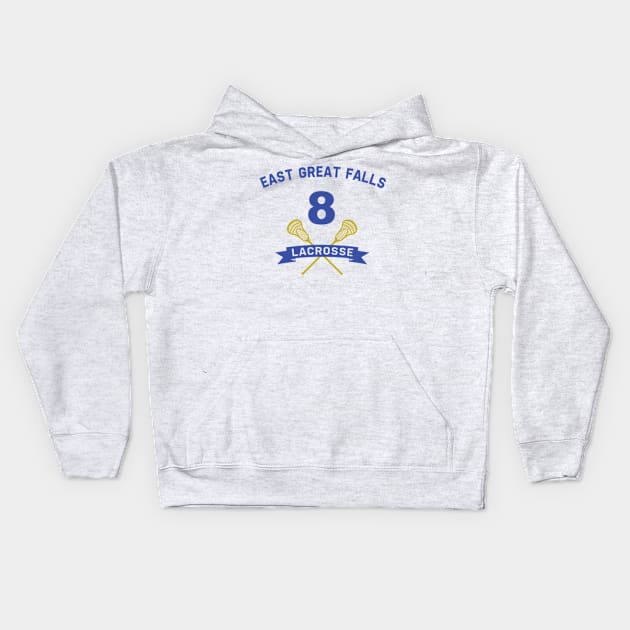 Chris Oz Ostreicher 8 East Great Falls Lacrosse Kids Hoodie by jordan5L